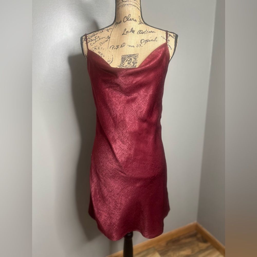 Altar’d State wine colored slip style mini dress medium‎ cocktail party